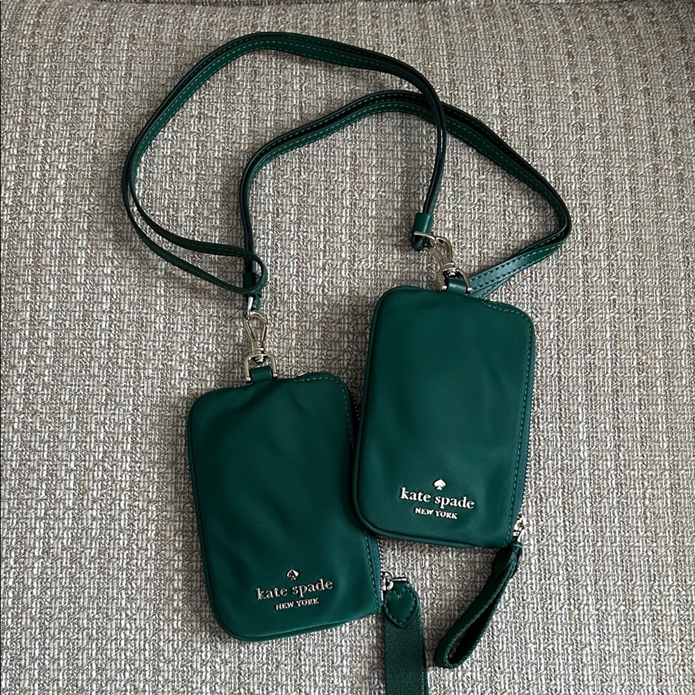 Kate Spade Green Nylon Zip Card Case Lanyard (2)